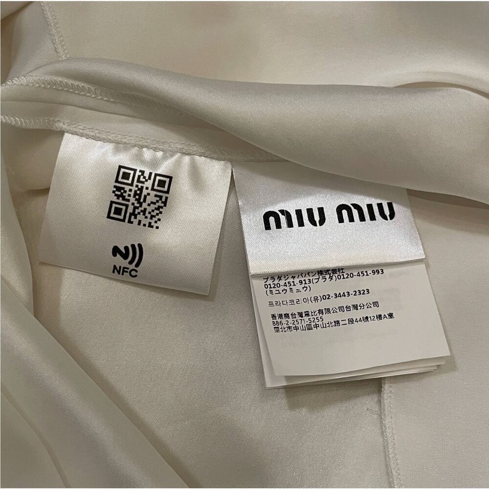 Miu Miu Ivory Silk Satin Mini Dress | Sleeveless, Rare Bridal $3200 NWOT - Picture 12 of 16